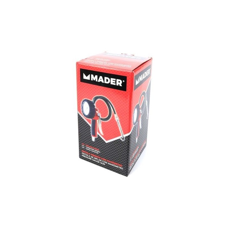 PISTOLA DE INFLADO CON MANOMETRO 1/4" MADER