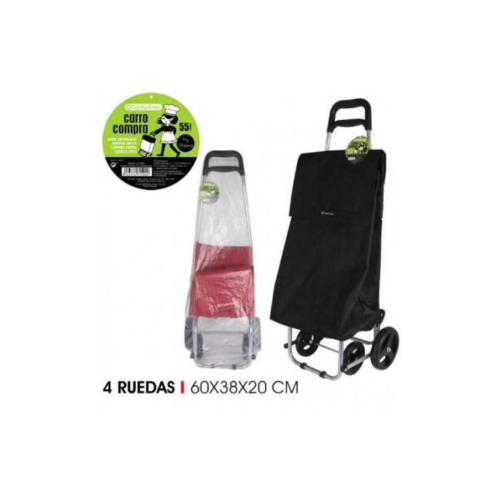 CARRO DE LA COMPRA PLEGABLE CON 4 RUEDAS COLORES SURTIDOS CONFORTIME