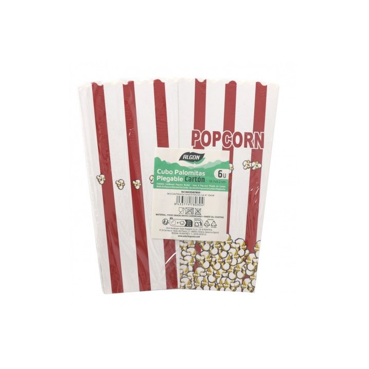 SET 6 CUBO PALOMITA CARTON 19.7 X 9.2 ALGON