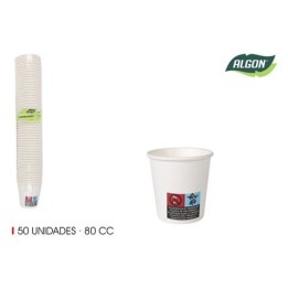 SET 50 VASO BLANCO CARTON 80CC ALGON