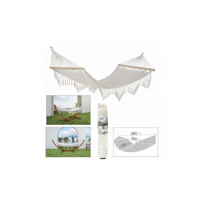 HAMACA DE MACRAME BLANCO 100X200