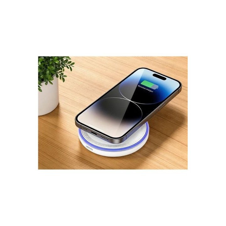 CARGADOR INALAMBRICO 15W CON LED AZUL CX042 XO