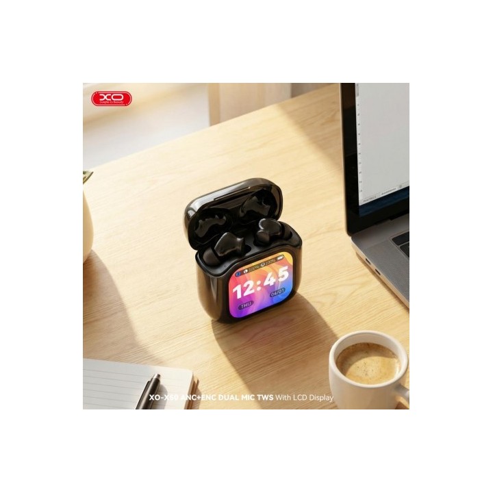 AURICULARES BLUETOOTH TWS CON DOBLE MICRO Y DISPLAY X50 NEGRO XO