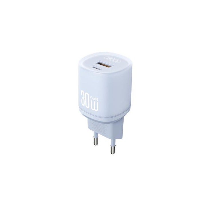 CARGADOR CARGA RAPIDA 30W USB-A Y USB-C L151 AZUL XO