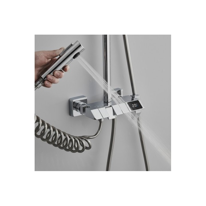 COLUMNA DE DUCHA SEL. BOTON DISPLAY CROMADA FONTASTOCK