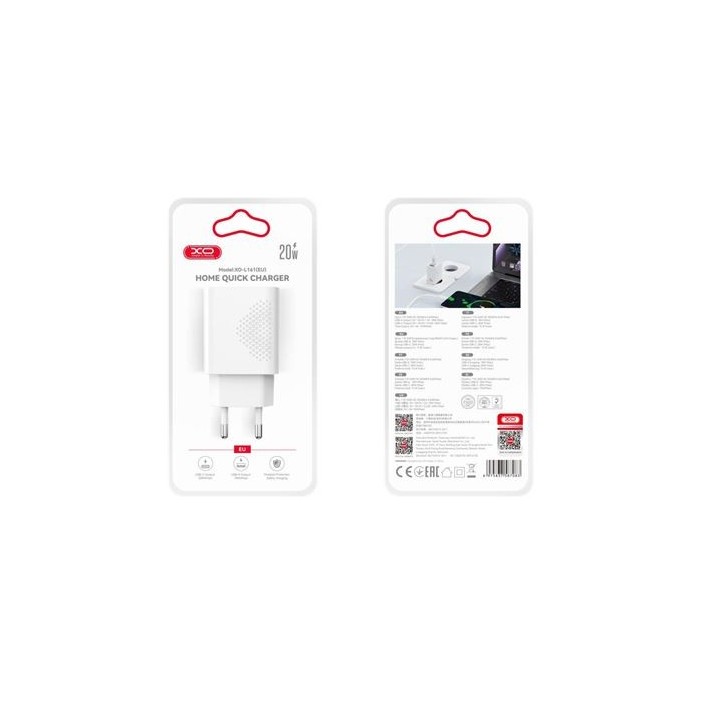 CARGADOR USB CARGA RAPIDA 20W 1X USB-A Y 1X USB-C