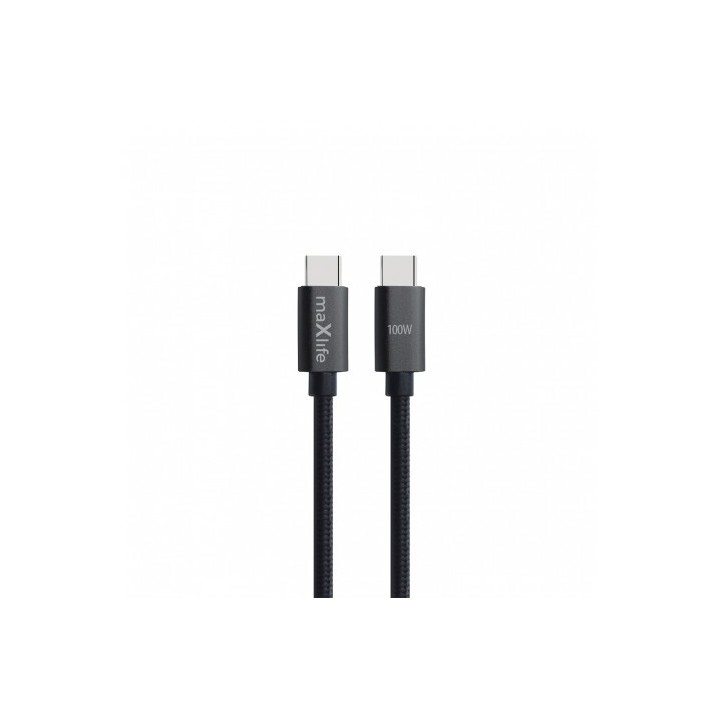 CABLE TRENZADO TIPO C A TIPO C 100W 2M NEGRO MAXLIFE