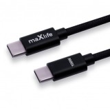 CABLE TRENZADO TIPO C A TIPO C 100W 2M NEGRO MAXLIFE