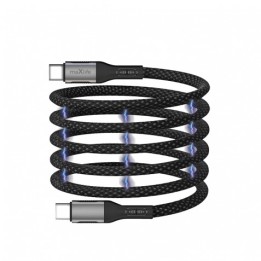 CABLE NYLON TIPO C A TIPO C MAGNETICO 100W 1M NEGRO MAXLIFE