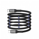 CABLE NYLON TIPO C A TIPO C MAGNETICO 100W 1M NEGRO MAXLIFE