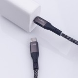 CABLE NYLON TIPO C A TIPO C MAGNETICO 100W 1M NEGRO MAXLIFE