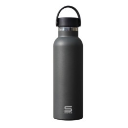 BOTELLA TERMO 600ML ACERO INOXIDABLE BASE SILICONA GRIS SAFTA