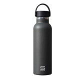 BOTELLA TERMO 600ML ACERO INOXIDABLE BASE SILICONA GRIS SAFTA