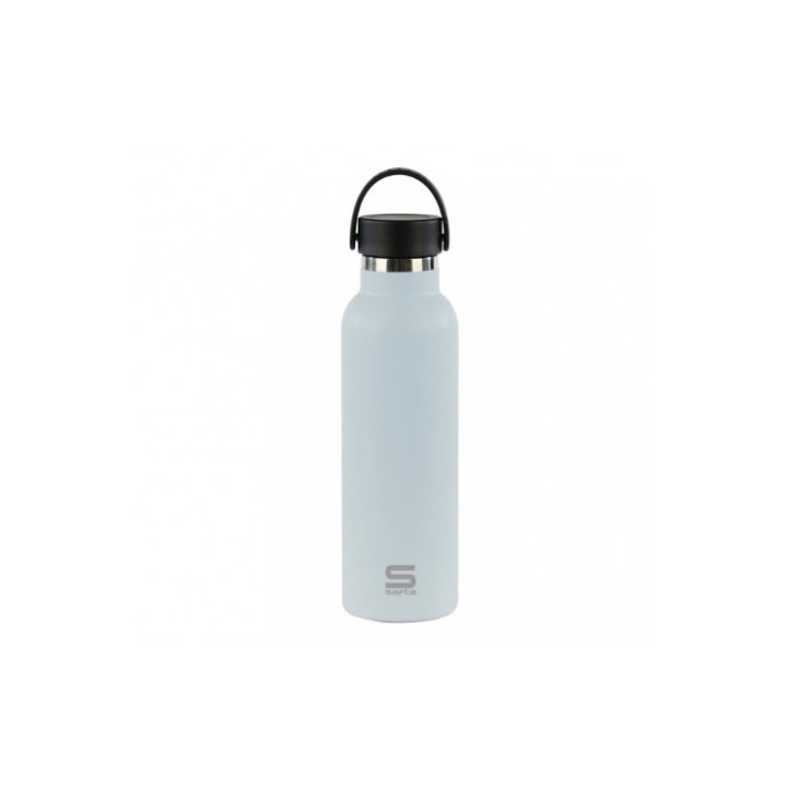BOTELLA TERMO 600ML ACERO INOXIDABLE BASE DE SILICONA AZUL CLARO SAFTA
