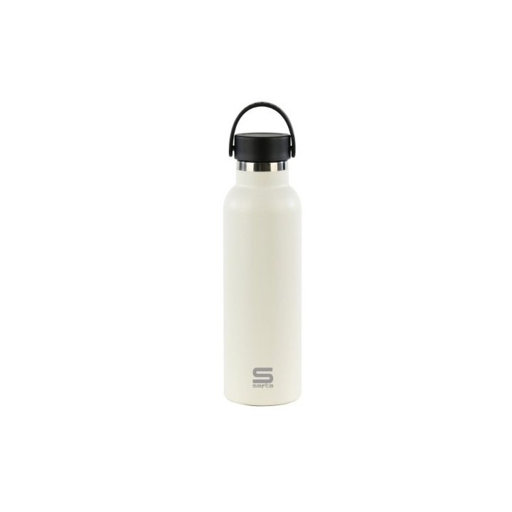 BOTELLA TERMO 600ML ACERO INOXIDABLE BLANCO SAFTA
