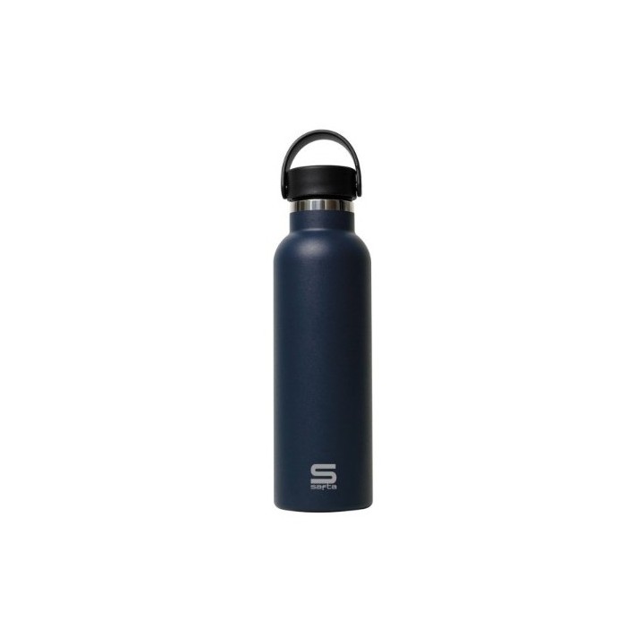 BOTELLA TERMO 600ML ACERO INOXIDABLE NEGRO SAFTA
