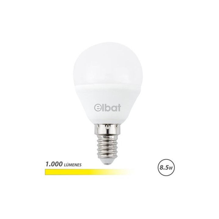 BOMBILLA LED G45 | 8.5W | 1000LM | E14 | LUZ CALIDA | ELBAT