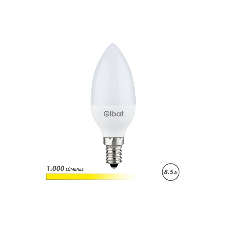 BOMBILLA LED C37 | 8.5W | 1000LM | E14 | LUZ CALIDA | ELBAT