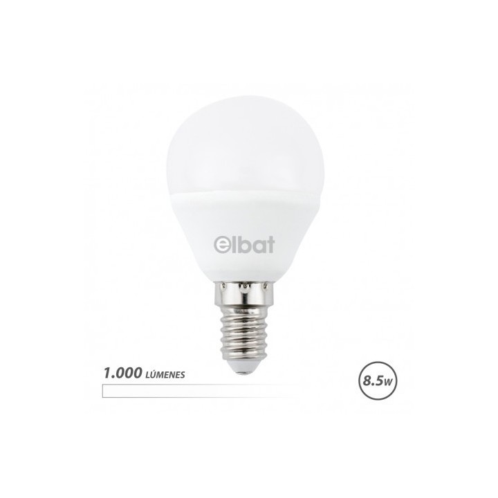 BOMBILLA LED G45 | 8.5W | 1000LM | E14 | LUZ BLANCA | ELBAT