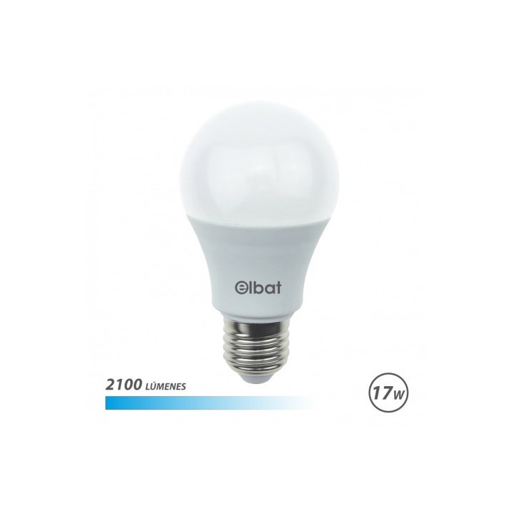 BOMBILLA LED A65 | 17W | 2100LM | E27 | LUZ FRIA | ELBAT