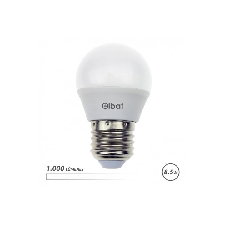 BOMBILLA LED G45 | 8.5W | 1000LM | E27 | LUZ BLANCA | ELBAT