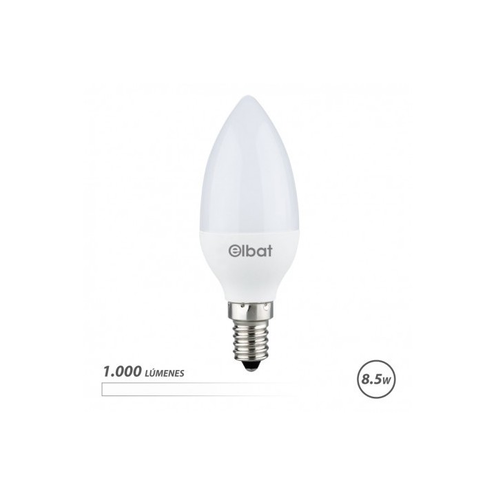 BOMBILLA LED C37 | 8.5W | 1000LM | E14 | LUZ BLANCA | ELBAT
