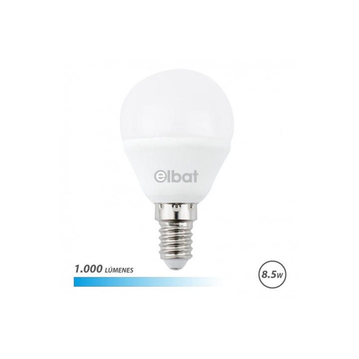 BOMBILLA LED G45 | 8.5W | 1000LM | E14 | LUZ FRIA | ELBAT