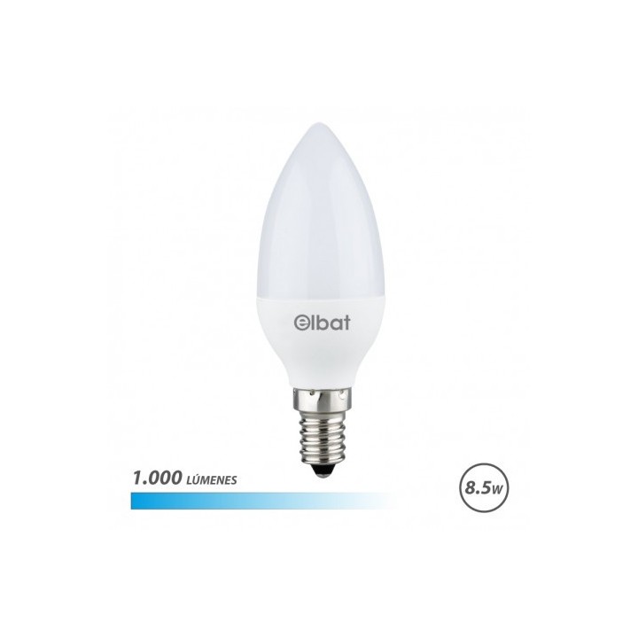 BOMBILLA LED C37 | 8.5W | 1000LM | E14 | LUZ FRIA | ELBAT