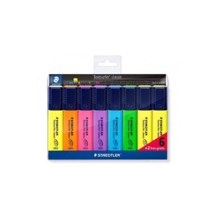 PACK 8 MARCADORES FLUORESCENTES 5MM STAEDLER