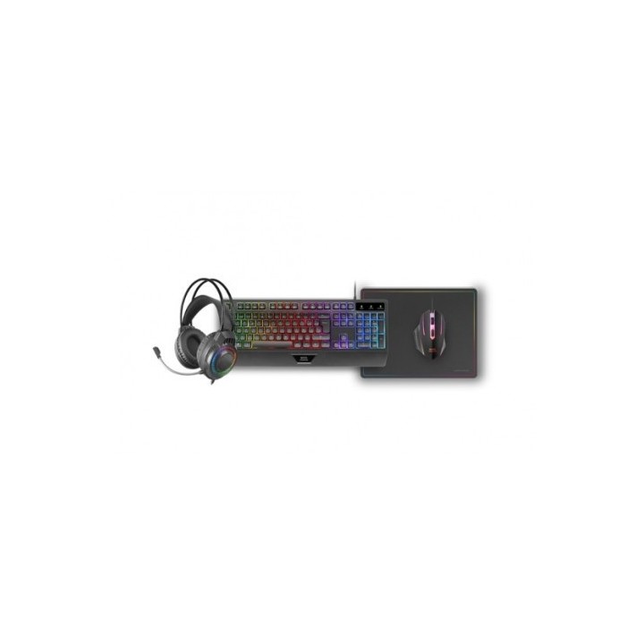PACK GAMING 4EN1 TECLADO H-MECH | RATON RGB | AURICULARES | ALFOMBRILLA