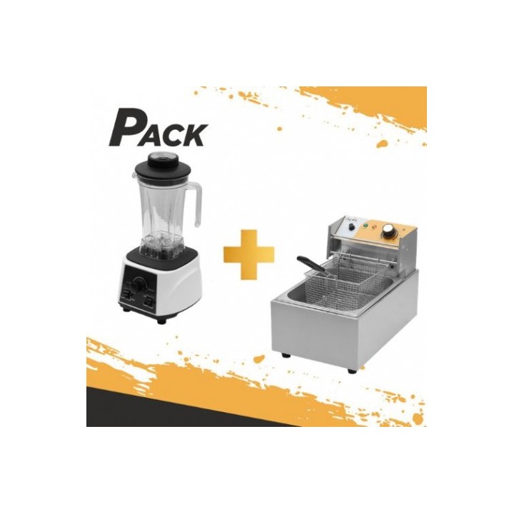 PACK FREIDORA INDUSTRIAL 9 LTROS 2500W + BATIDORA PROFESIONAL 2000W CHEFPRO