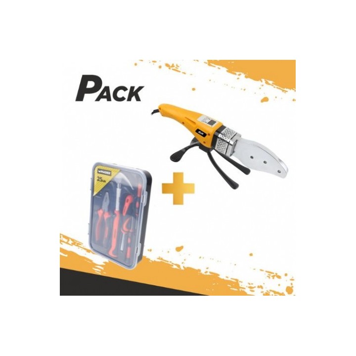 PACK MAQUINA SOLDAR TUBERIA PPR 1000W + JUEGO HERRAMIENTAS 25PCS