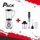PACK BATIDORA DE VASO 1300W + BATIDORA DE MANO CON ACCESORIOS MUVIP