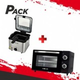 FREIDORA 1.5 LITROS INOXIDABLE 1000W + HORNO 10 LITROS 650W INOX