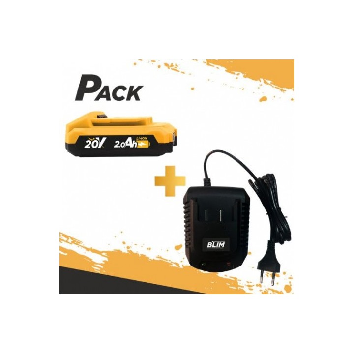BATERIA 20V 2AH BLIM + CARGADOR DE BATERÍA RÁPIDO 20V BLIM