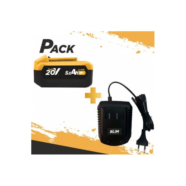 BATERIA 20V 5AH BLIM + CARGADOR DE BATERÍA RÁPIDO 20V BLIM
