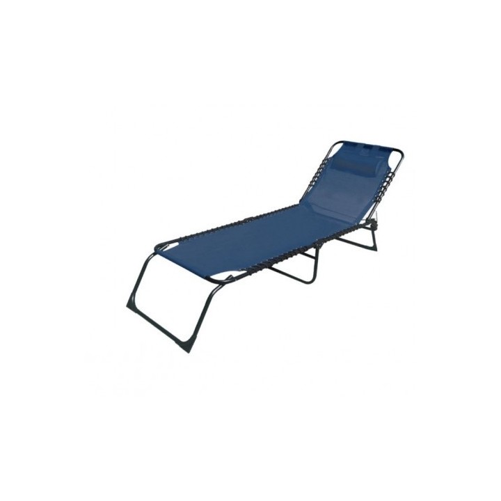 TUMBONA PLEGABLE CON ALMOHADA AZUL PETROLEO