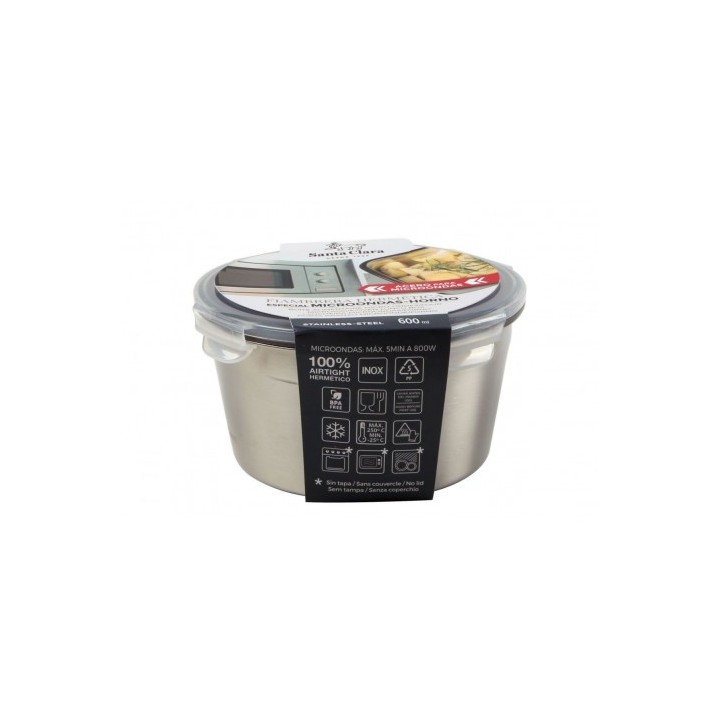 FIAMBRERA ACERO 0.6L REDONDO MICROHORNO STA CLARA
