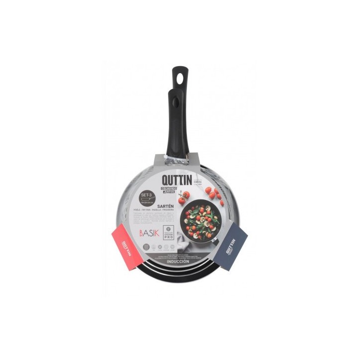 PACK 3 SARTENES ALUMINIO INDUCCION BASIK QUTTIN