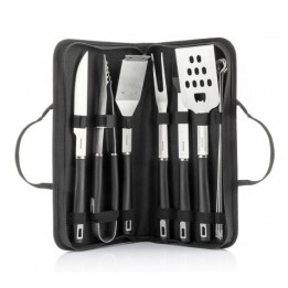 KIT DE 6 UTENSILIOS PARA BARBACOA CON MALETIN