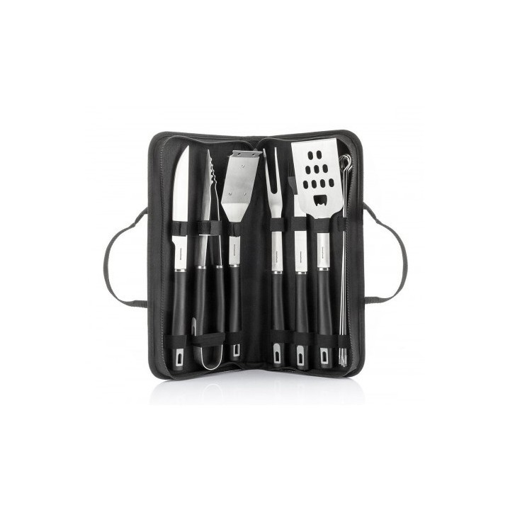 KIT DE 6 UTENSILIOS PARA BARBACOA CON MALETIN