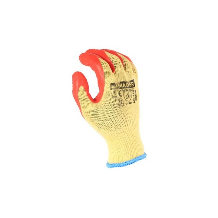 GUANTES DE PROTECCION ALGODON + LATEX TALLA M MADER