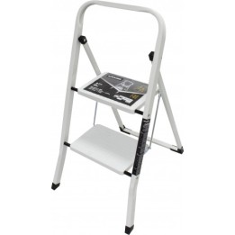 ESCALERA DOMESTICA ACERO 2 PELDAÑOS MADER