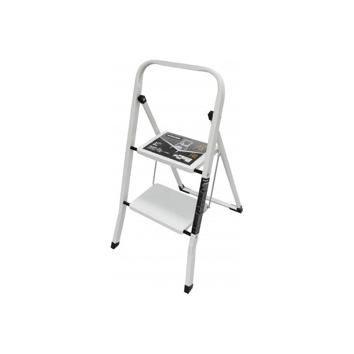 ESCALERA DOMESTICA ACERO 2 PELDAÑOS MADER