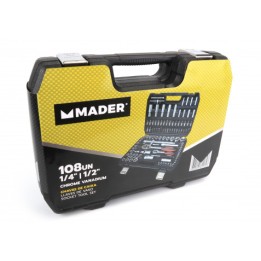 MALETIN LLAVES DE VASO 108PCS 1/4" - 1/2" MADER