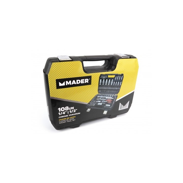 MALETIN LLAVES DE VASO 108PCS 1/4" - 1/2" MADER