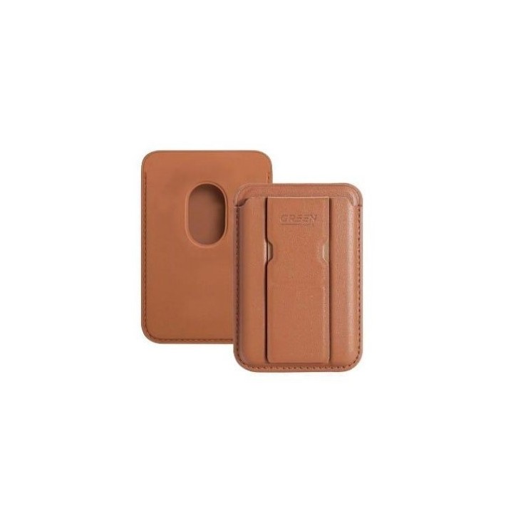 CARTERA MAGSAFE CON SOPORTE MARRON GREENLYCA