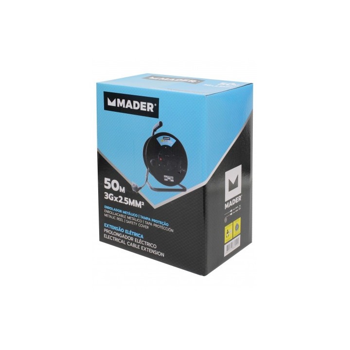 ENROLLADOR DE CABLE 50 METROS CABLE 3X2.5MM MADER
