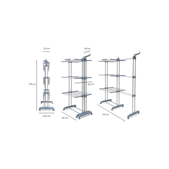 TENDEDERO VERTICAL EXTENSIBLE HASTA 141CM CON RUEDAS INNOVAGOOD