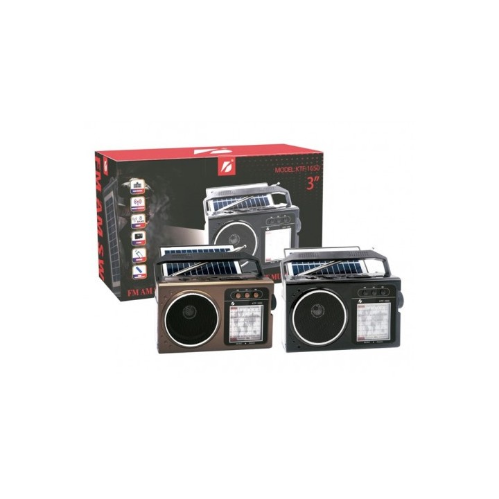RADIO SOLAR - ALTAVOZ BT | USB | TF | FM | AM | SW | LUZ EMERGENCIA GENX